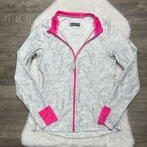 Mondetta Athletic Jacket Full-Zip White Pink Size Small Sweater